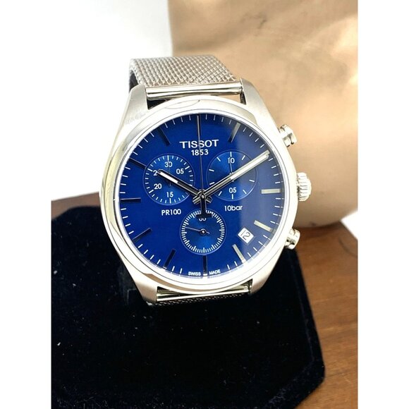 Tissot Men's Watch PR100 Swiss Quartz 41mm Chronograph Blue Dial T1014171104100 - Picture 14 of 15